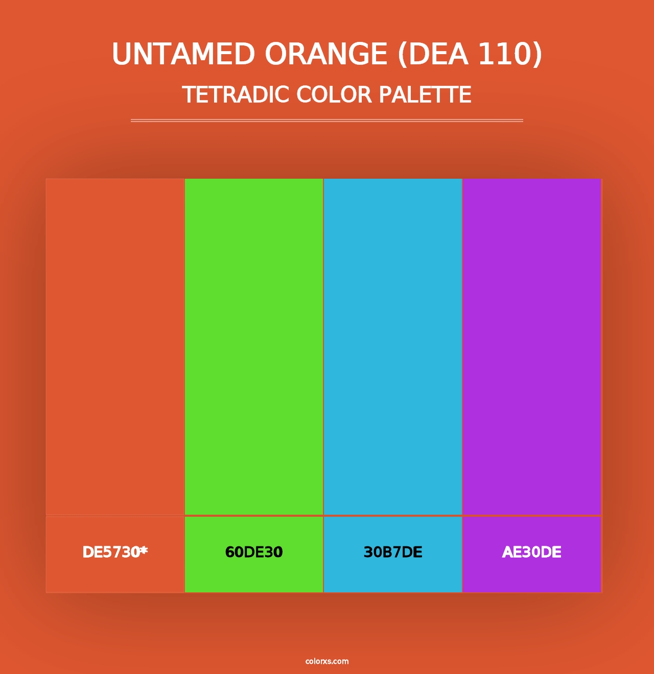 Untamed Orange (DEA 110) - Tetradic Color Palette