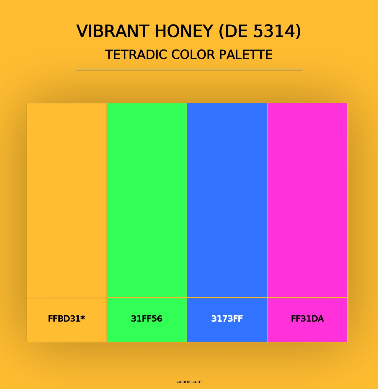 Vibrant Honey (DE 5314) - Tetradic Color Palette