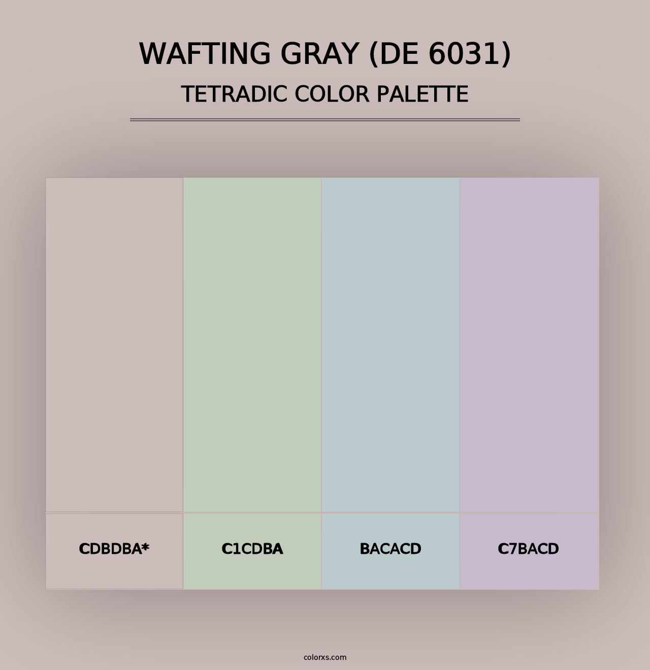 Wafting Gray (DE 6031) - Tetradic Color Palette