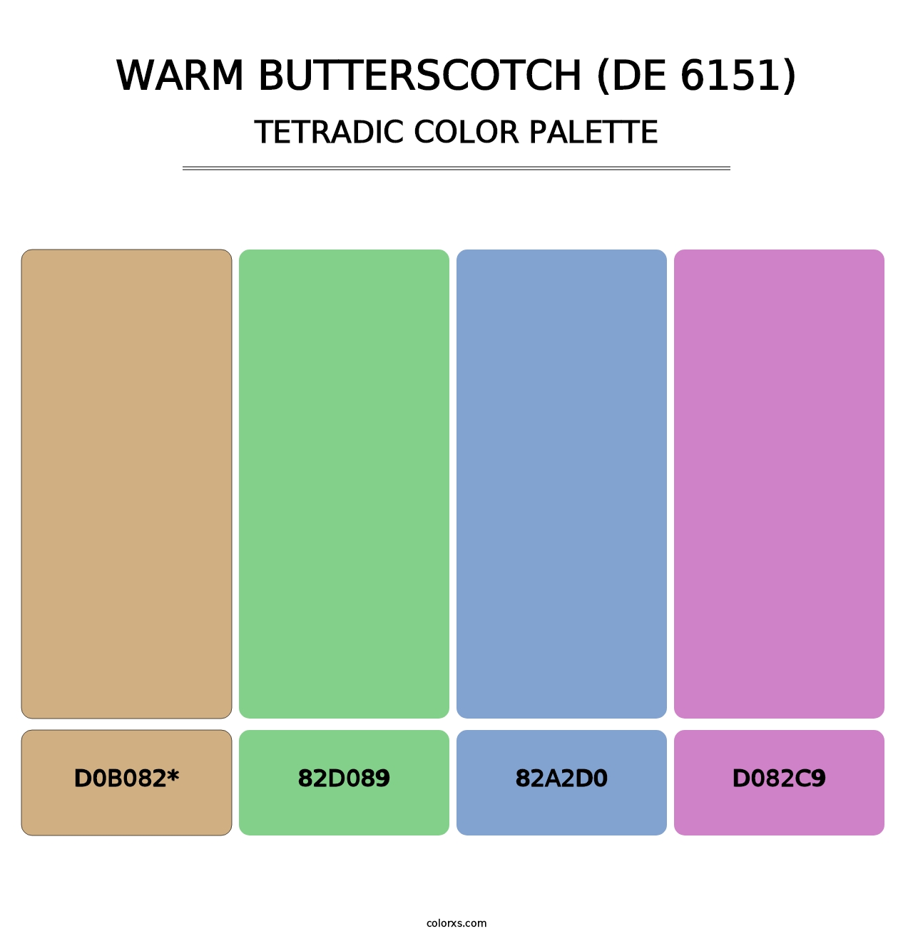 Warm Butterscotch (DE 6151) - Tetradic Color Palette