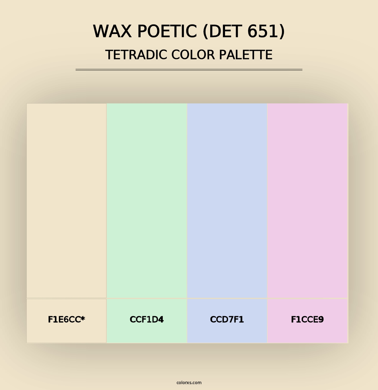 Wax Poetic (DET 651) - Tetradic Color Palette