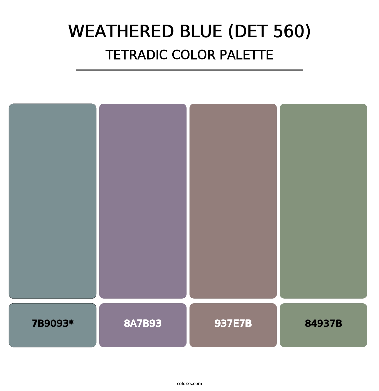 Weathered Blue (DET 560) - Tetradic Color Palette