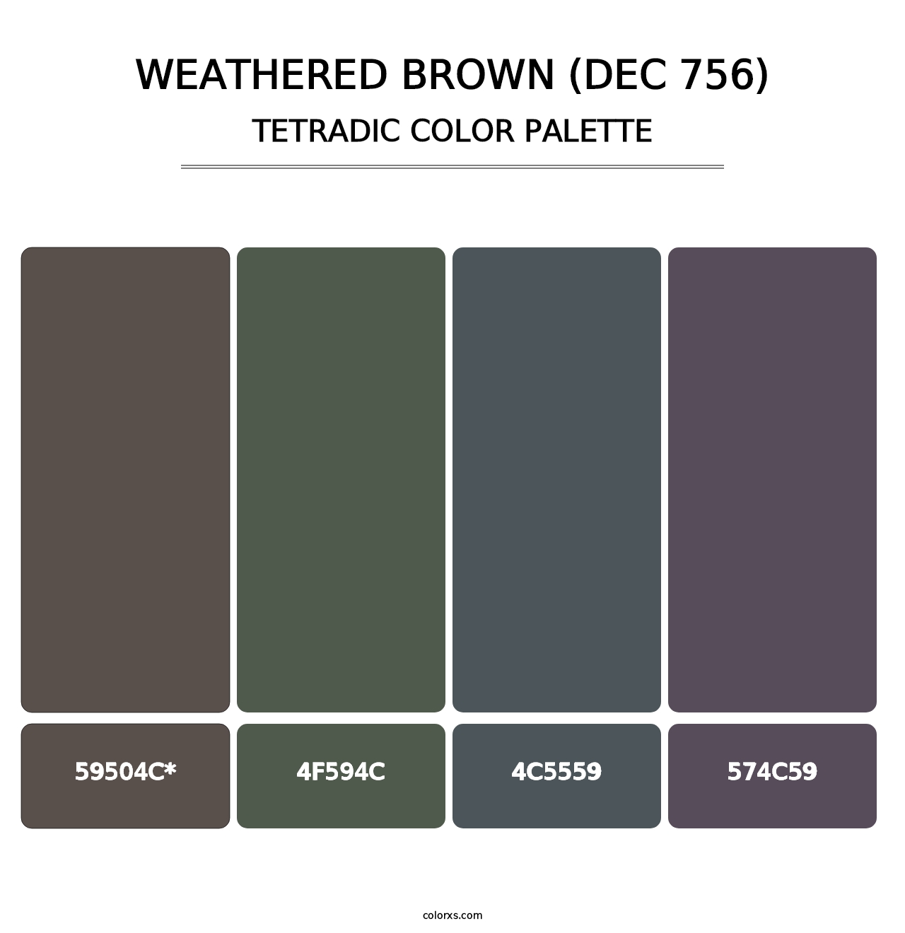 Weathered Brown (DEC 756) - Tetradic Color Palette