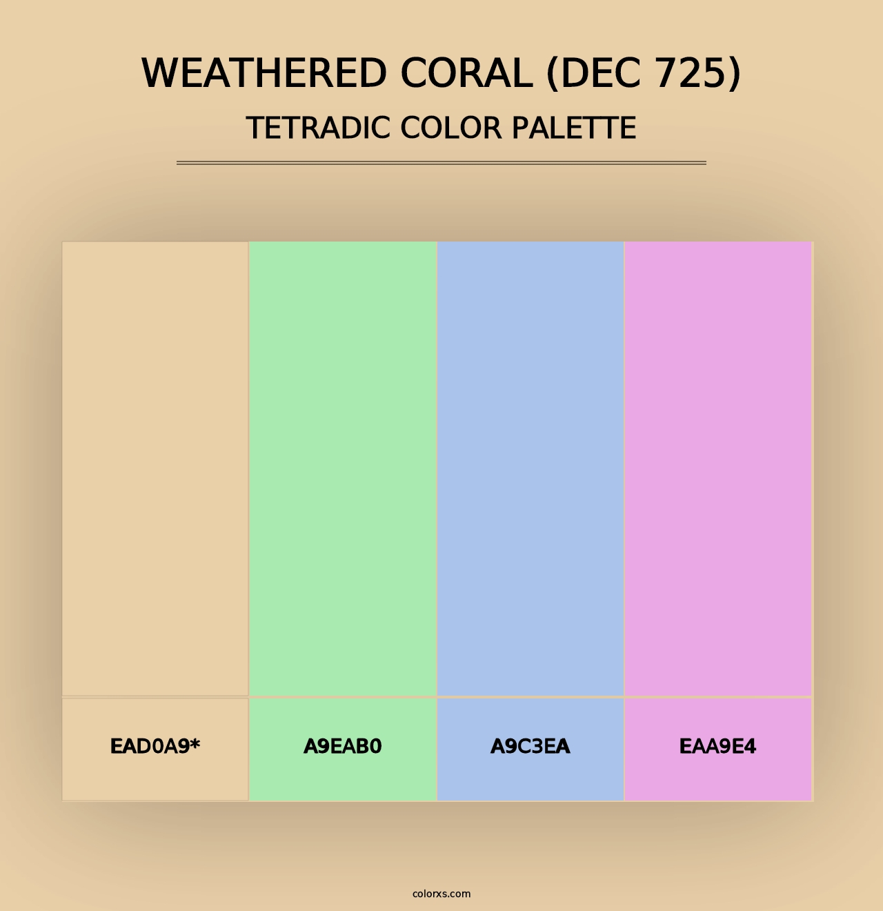 Weathered Coral (DEC 725) - Tetradic Color Palette