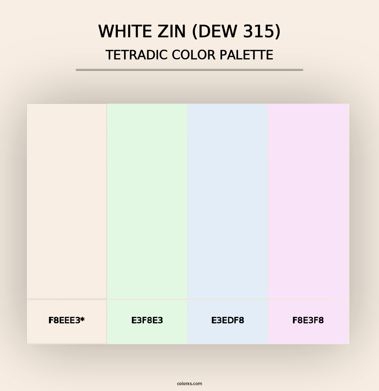 White Zin (DEW 315) - Tetradic Color Palette