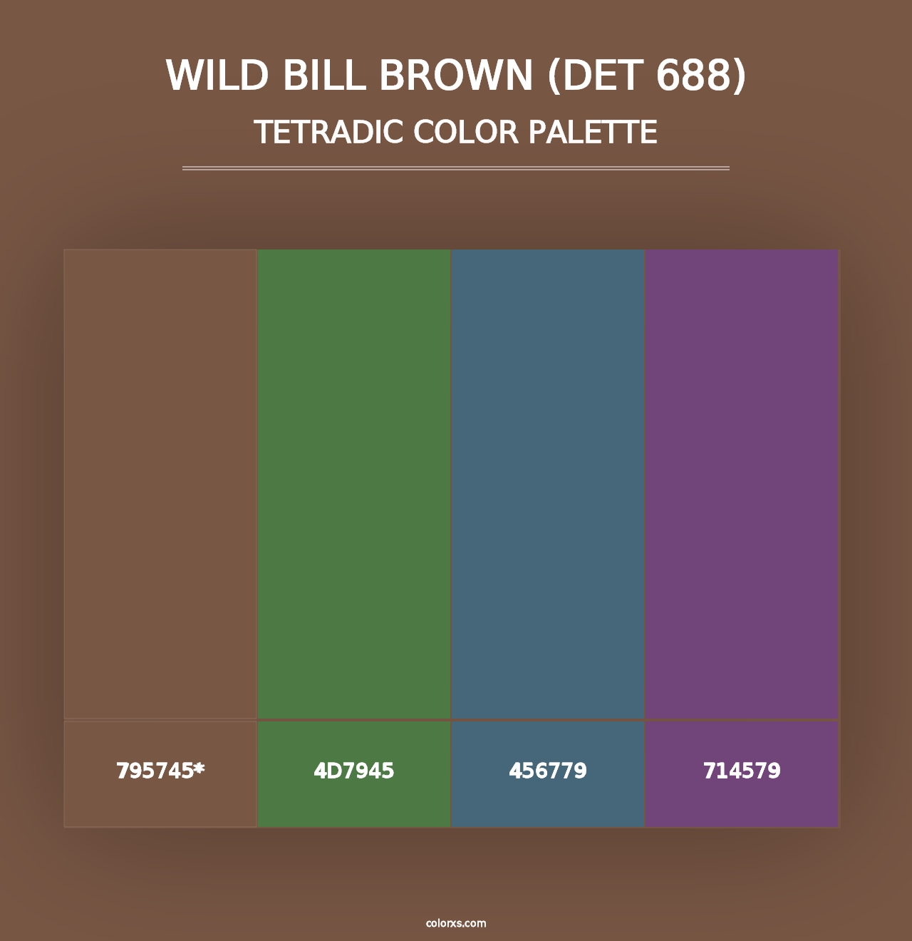 Wild Bill Brown (DET 688) - Tetradic Color Palette