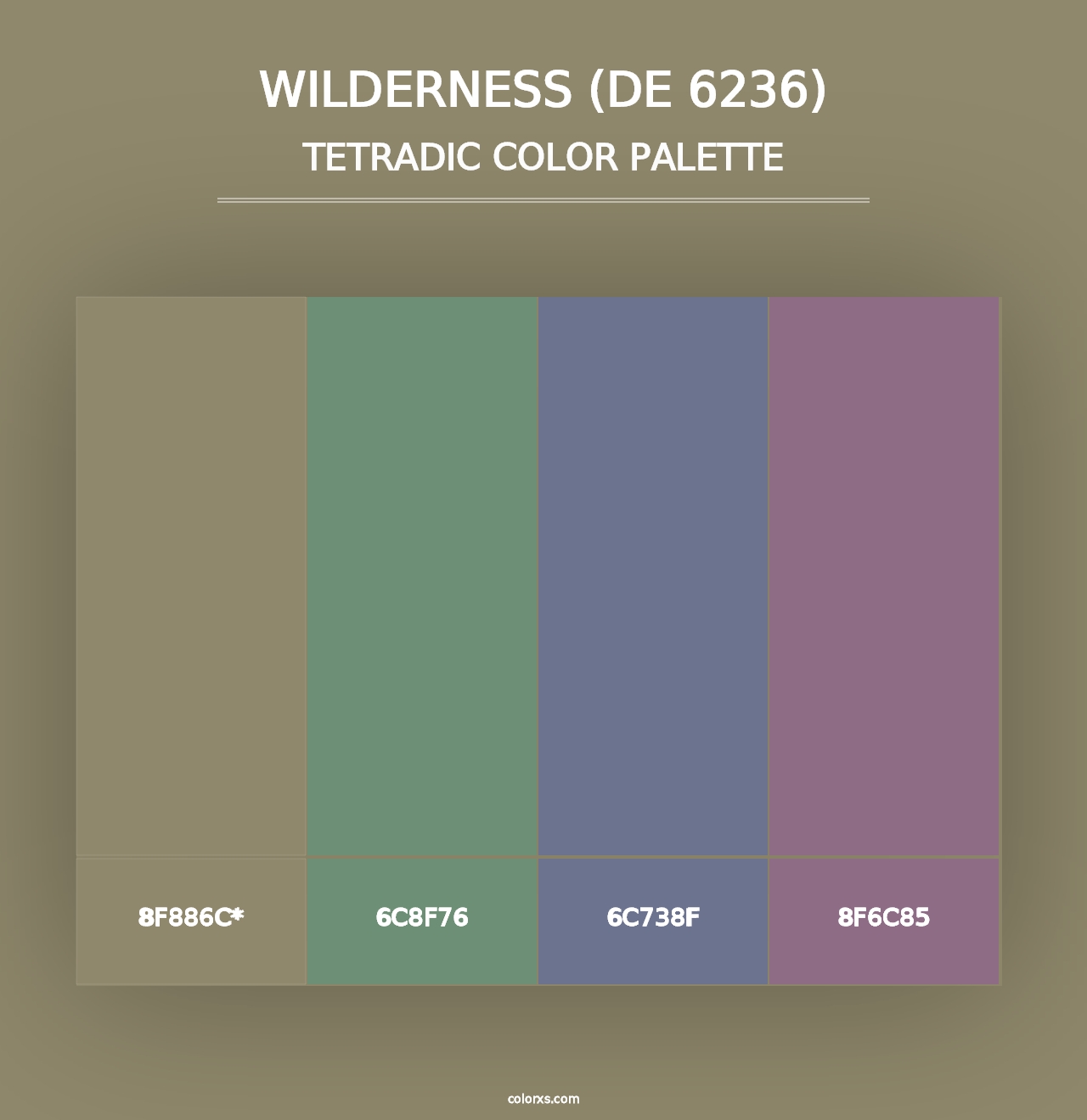 Wilderness (DE 6236) - Tetradic Color Palette