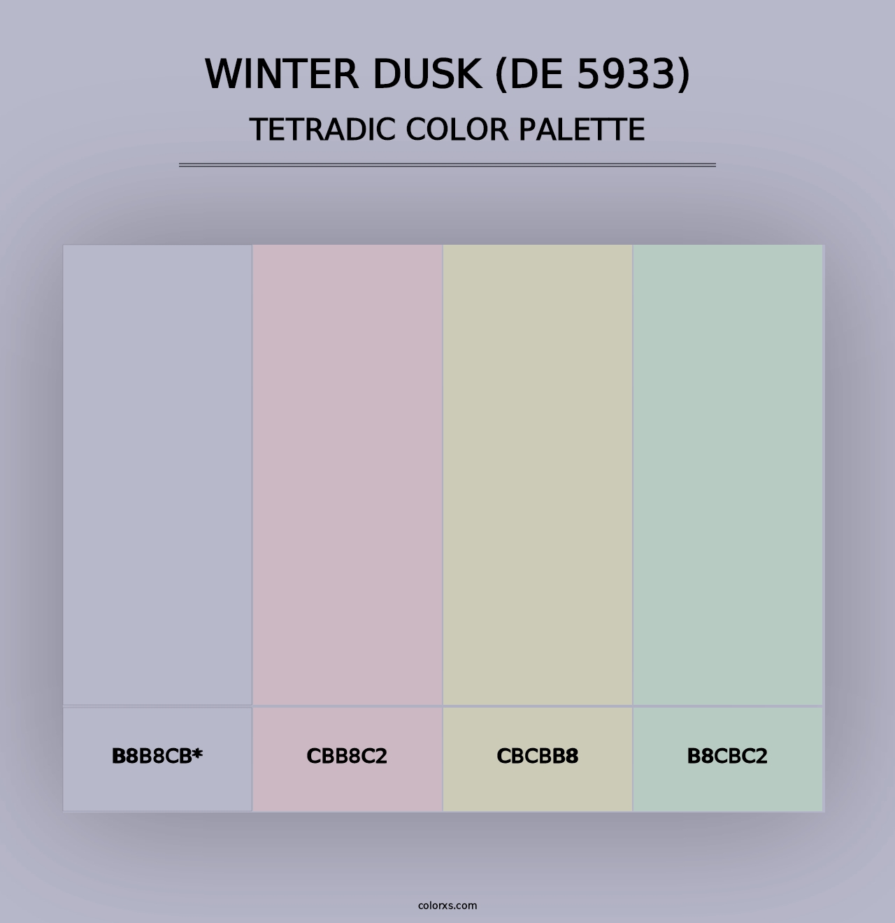 Winter Dusk (DE 5933) - Tetradic Color Palette