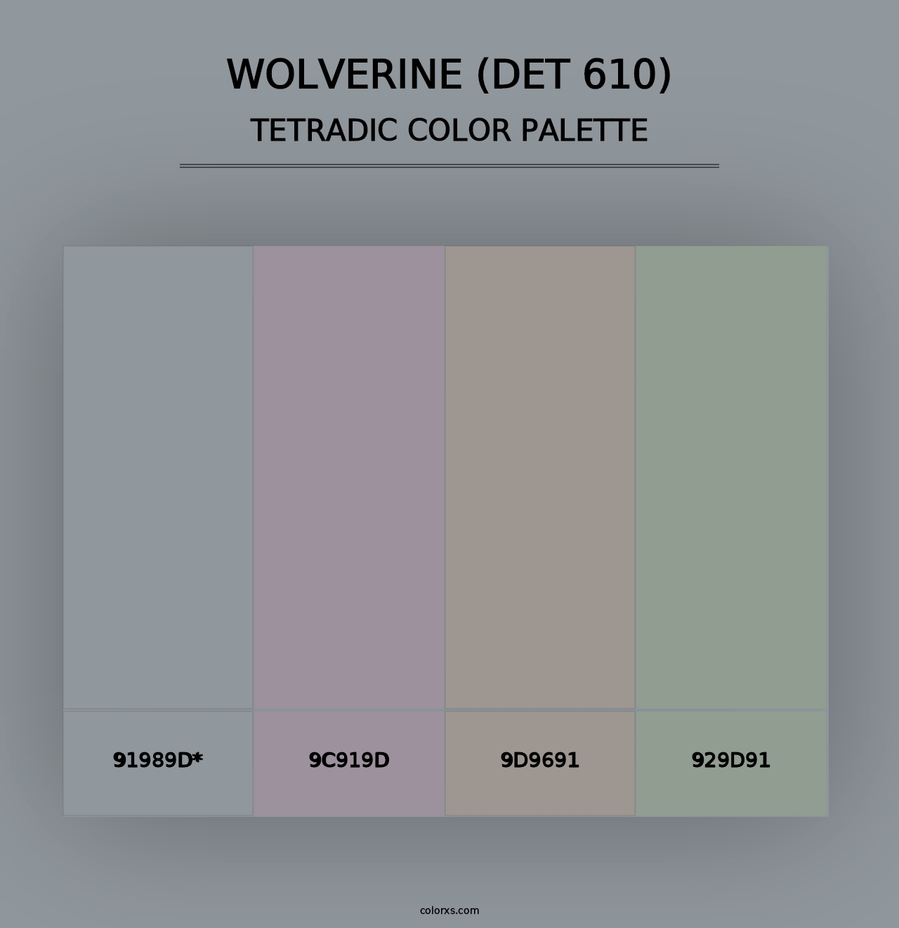 Wolverine (DET 610) - Tetradic Color Palette