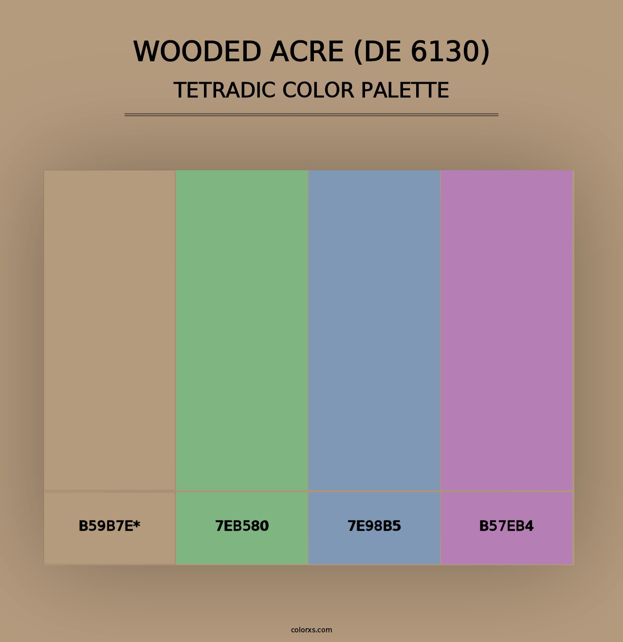 Wooded Acre (DE 6130) - Tetradic Color Palette