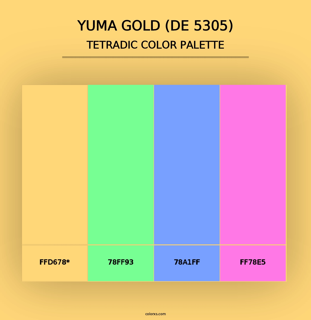 Yuma Gold (DE 5305) - Tetradic Color Palette