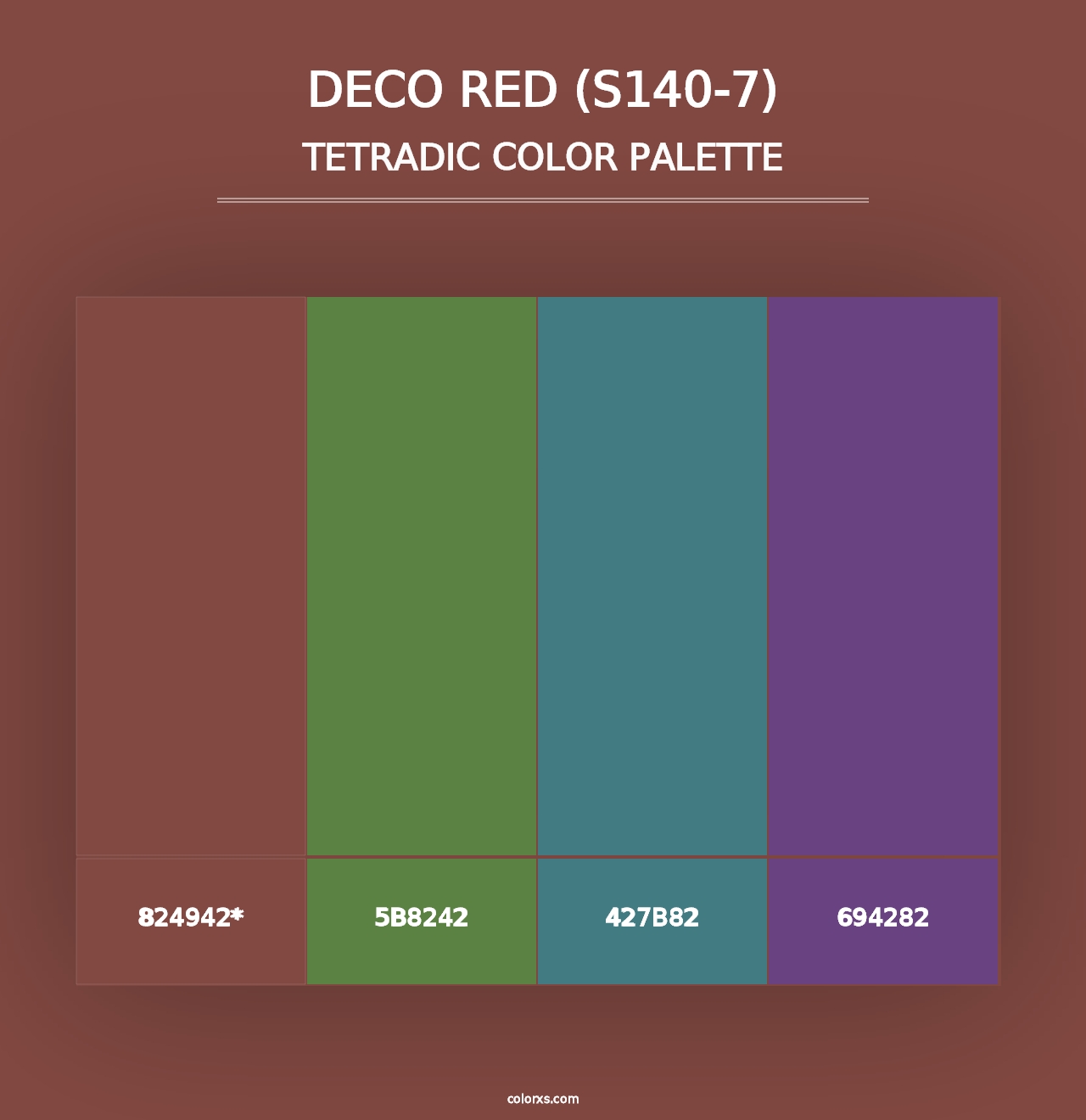 Deco Red (S140-7) - Tetradic Color Palette