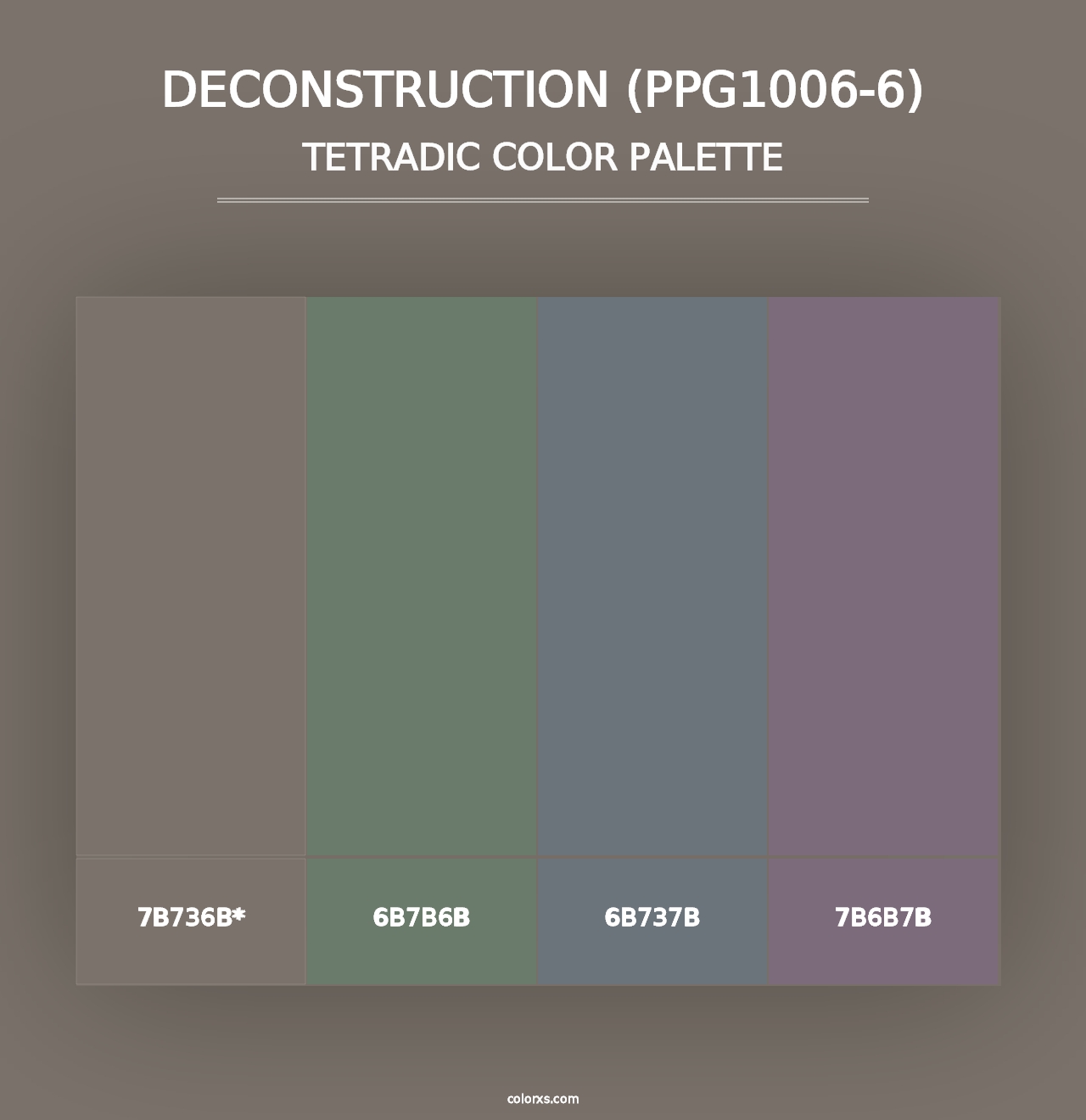 Deconstruction (PPG1006-6) - Tetradic Color Palette