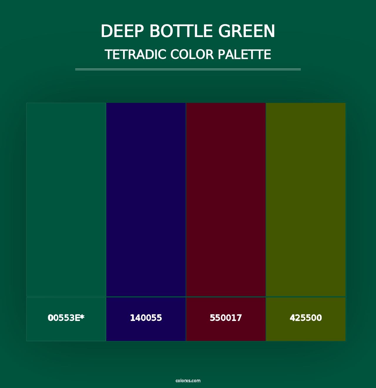 Deep Bottle Green - Tetradic Color Palette