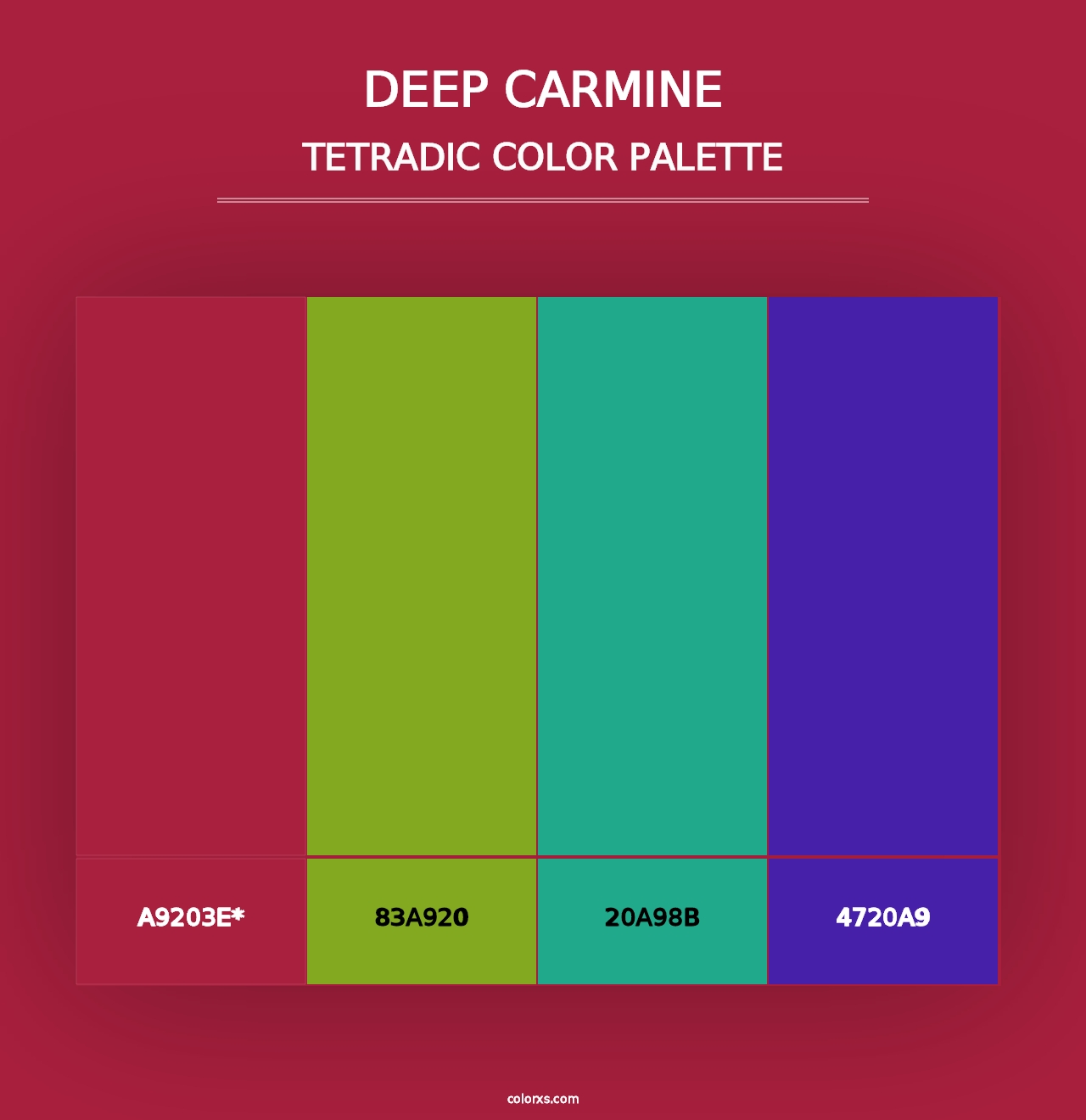 Deep Carmine - Tetradic Color Palette