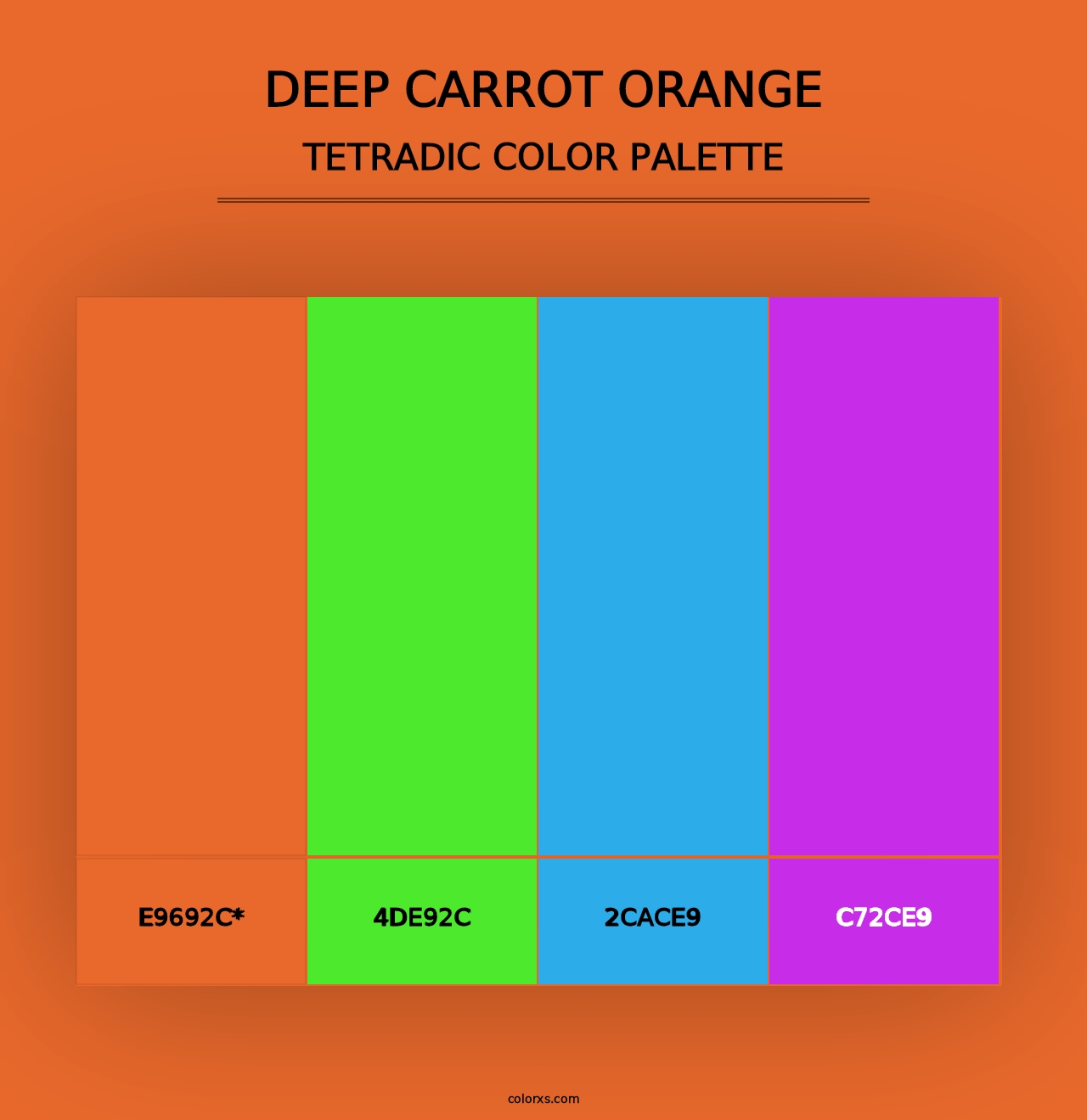 Deep Carrot Orange - Tetradic Color Palette