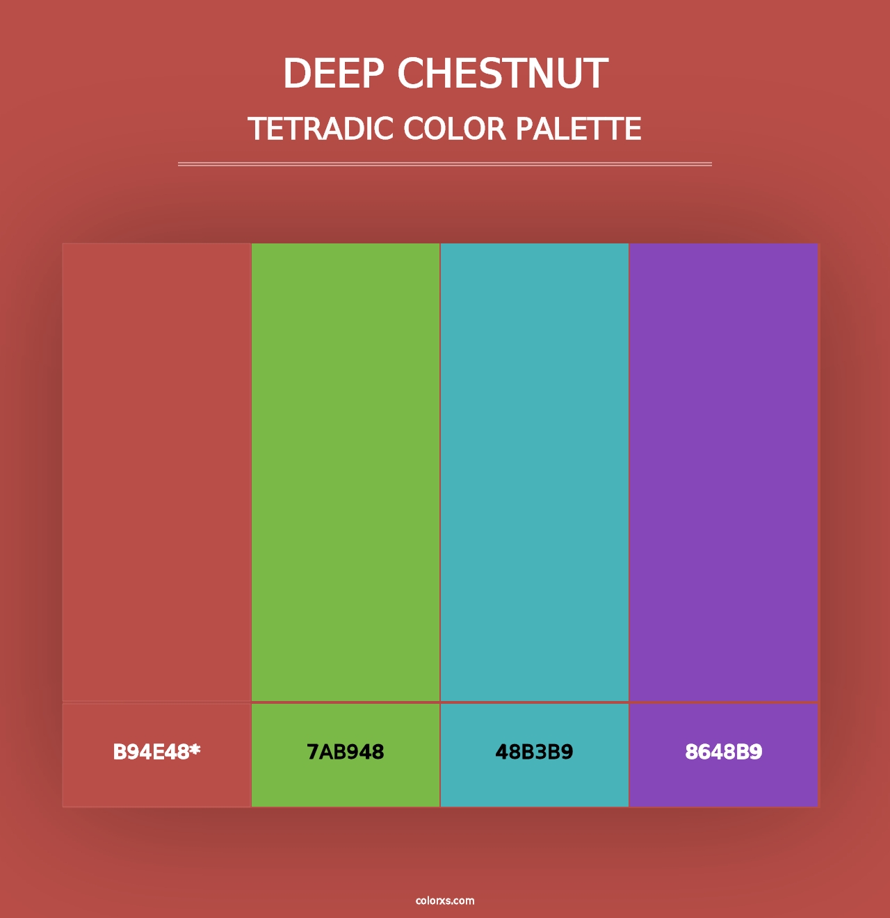 Deep Chestnut - Tetradic Color Palette