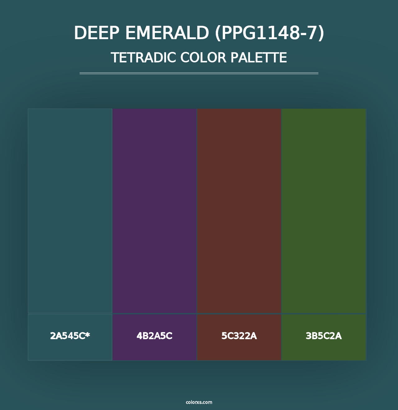 Deep Emerald (PPG1148-7) - Tetradic Color Palette