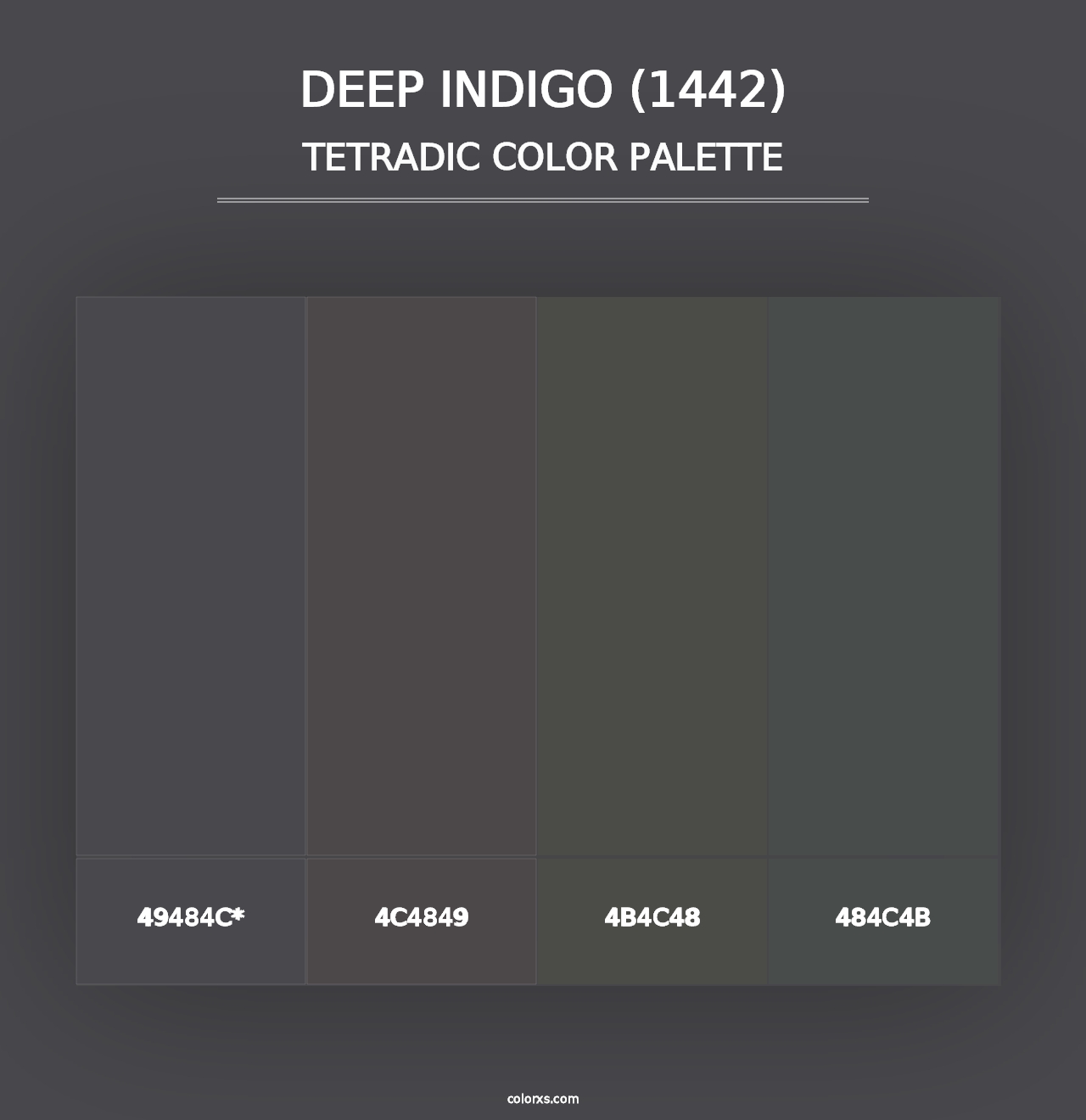 Deep Indigo (1442) - Tetradic Color Palette