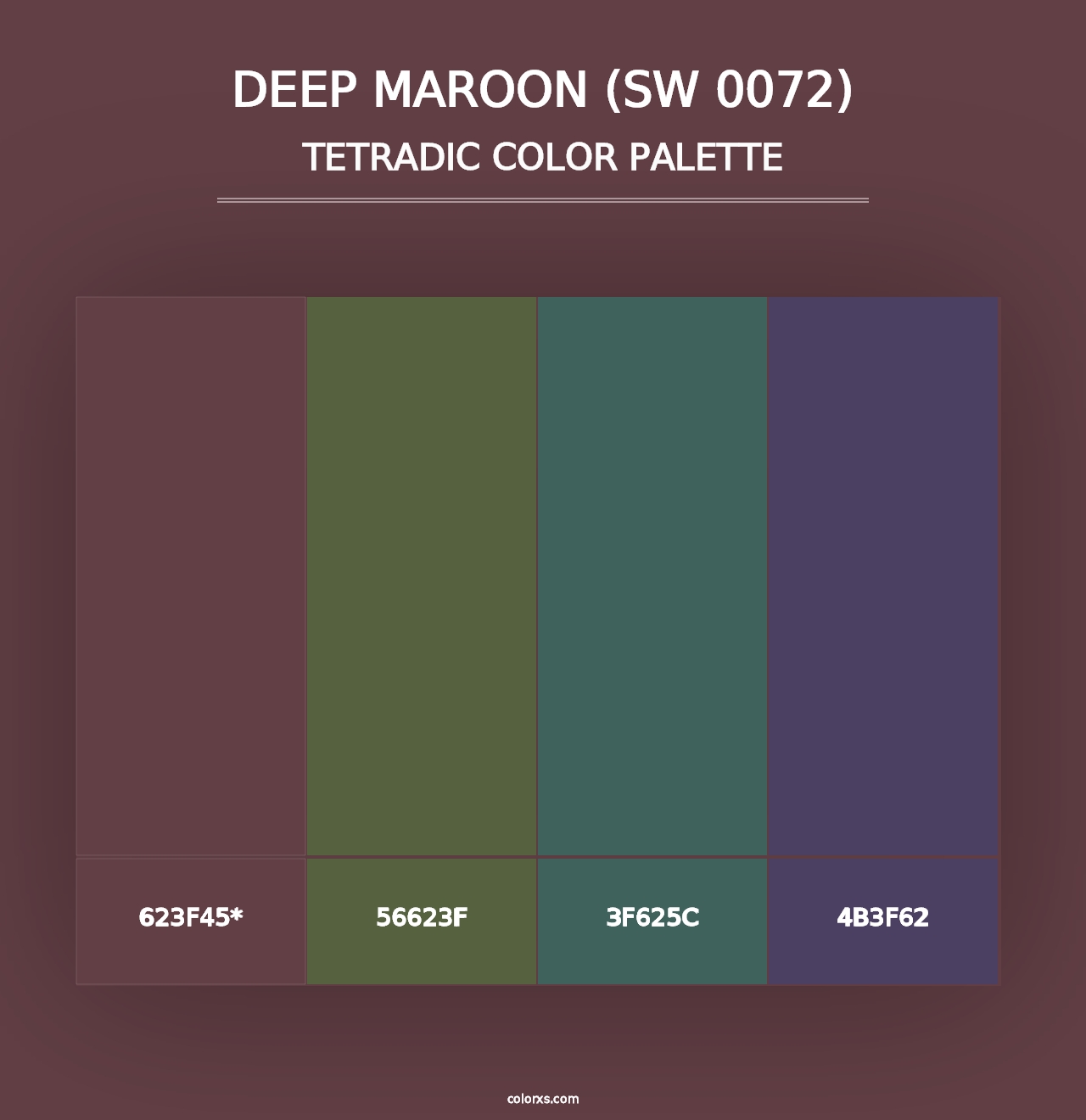 Deep Maroon (SW 0072) - Tetradic Color Palette