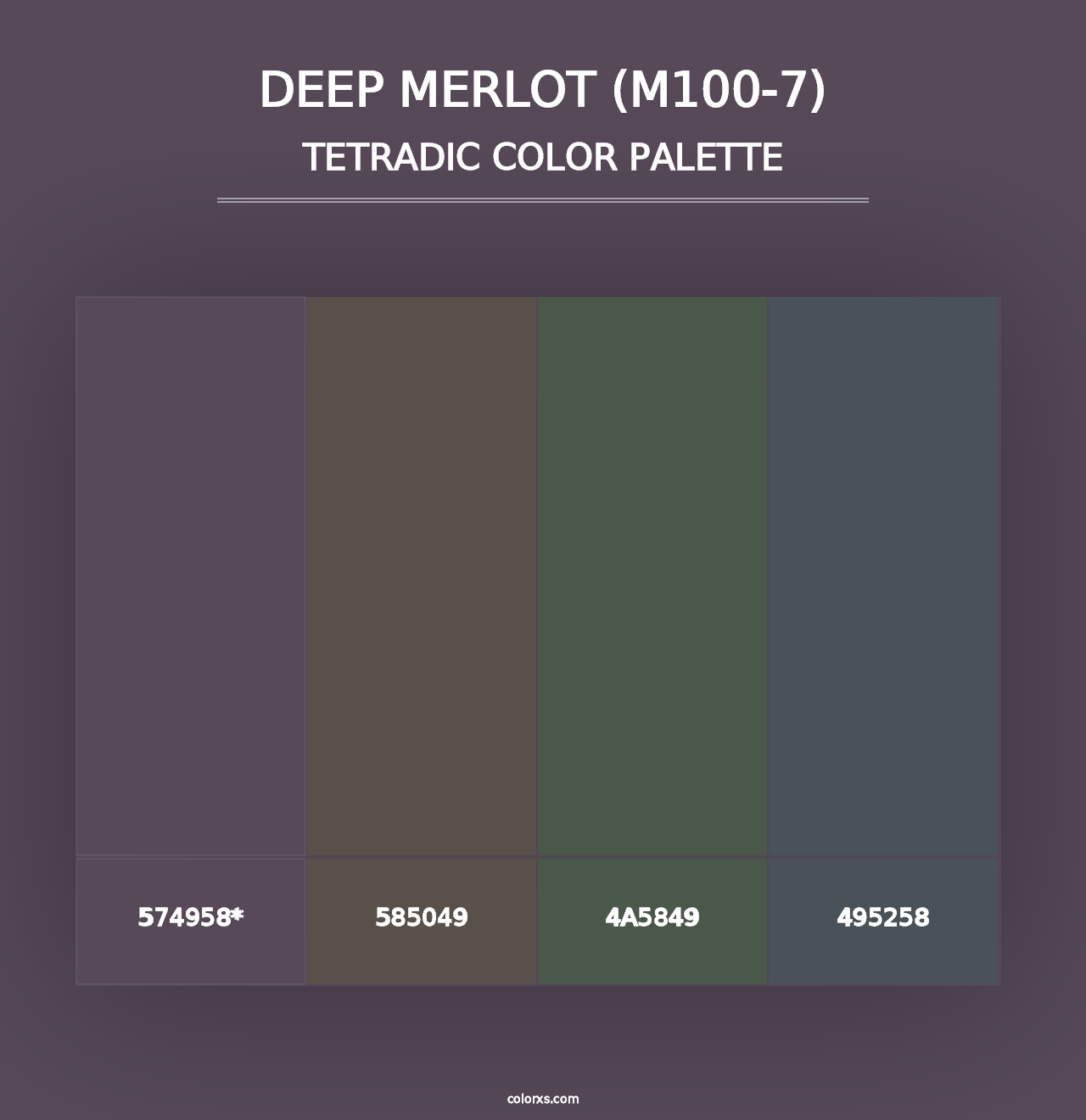 Deep Merlot (M100-7) - Tetradic Color Palette