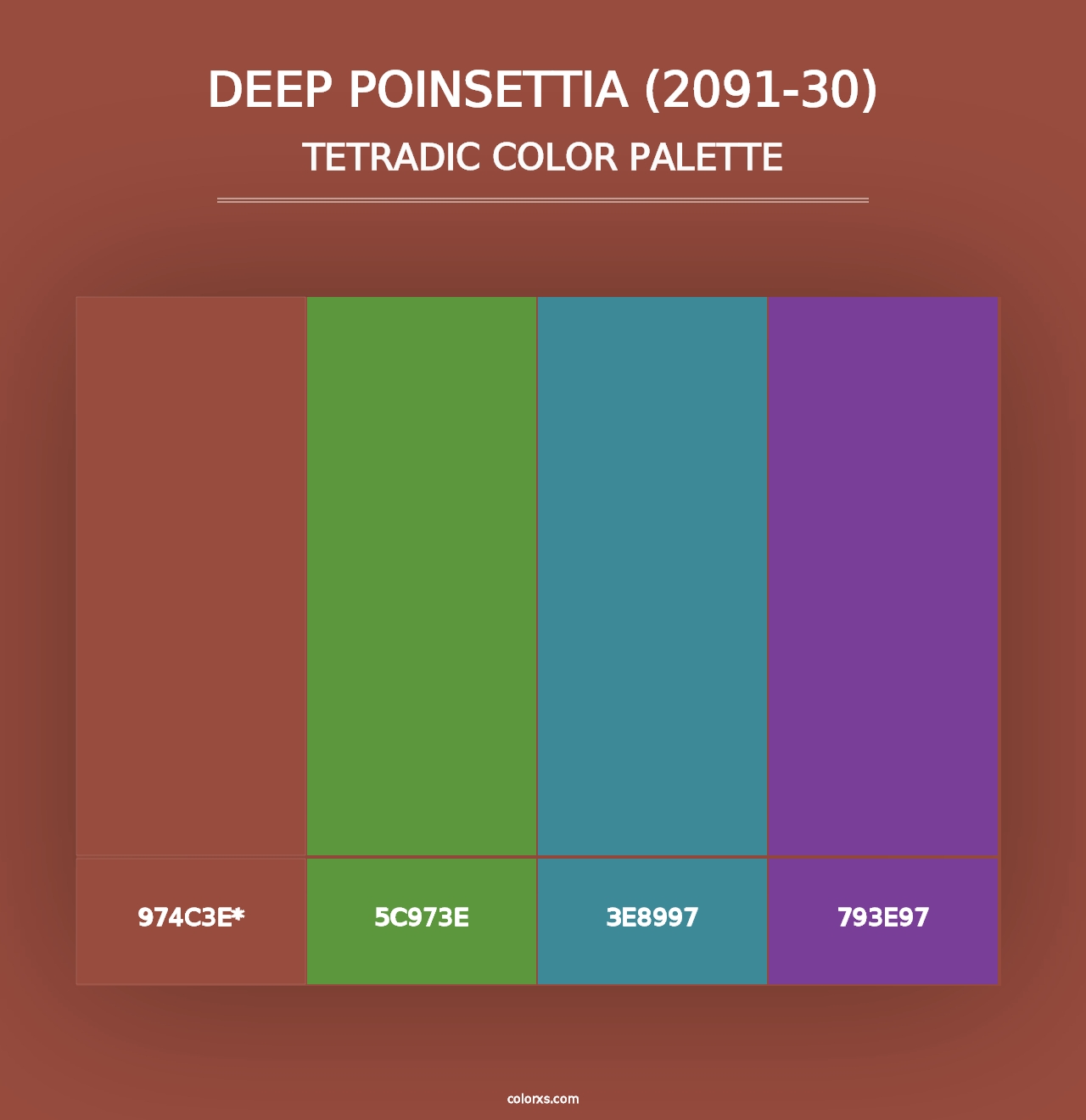 Deep Poinsettia (2091-30) - Tetradic Color Palette