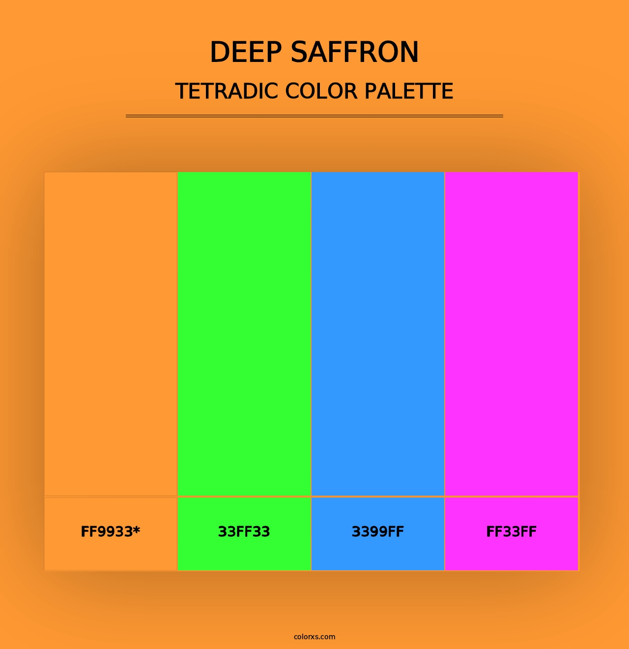 Deep Saffron - Tetradic Color Palette