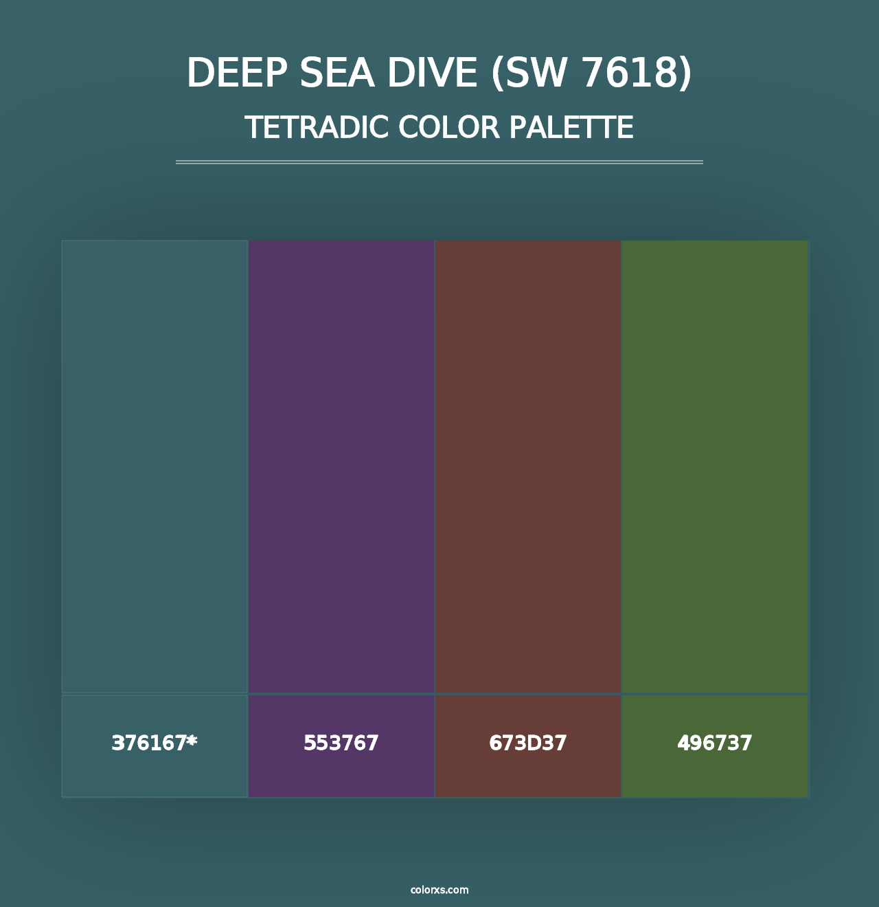 Deep Sea Dive (SW 7618) - Tetradic Color Palette