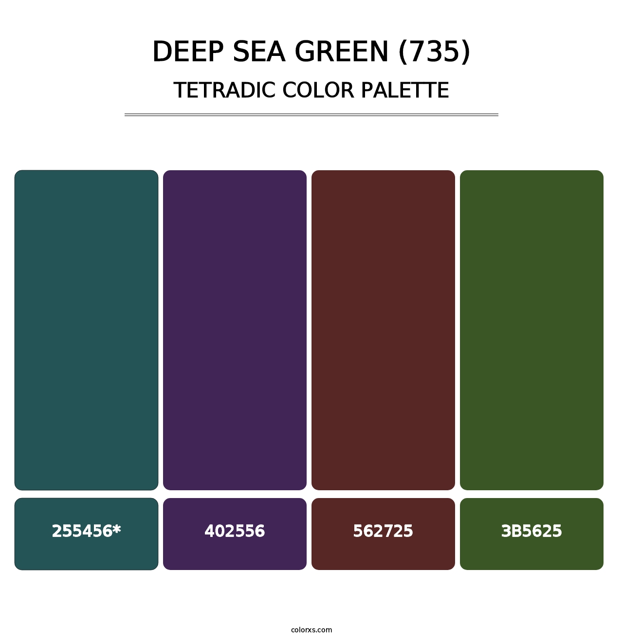 Deep Sea Green (735) - Tetradic Color Palette