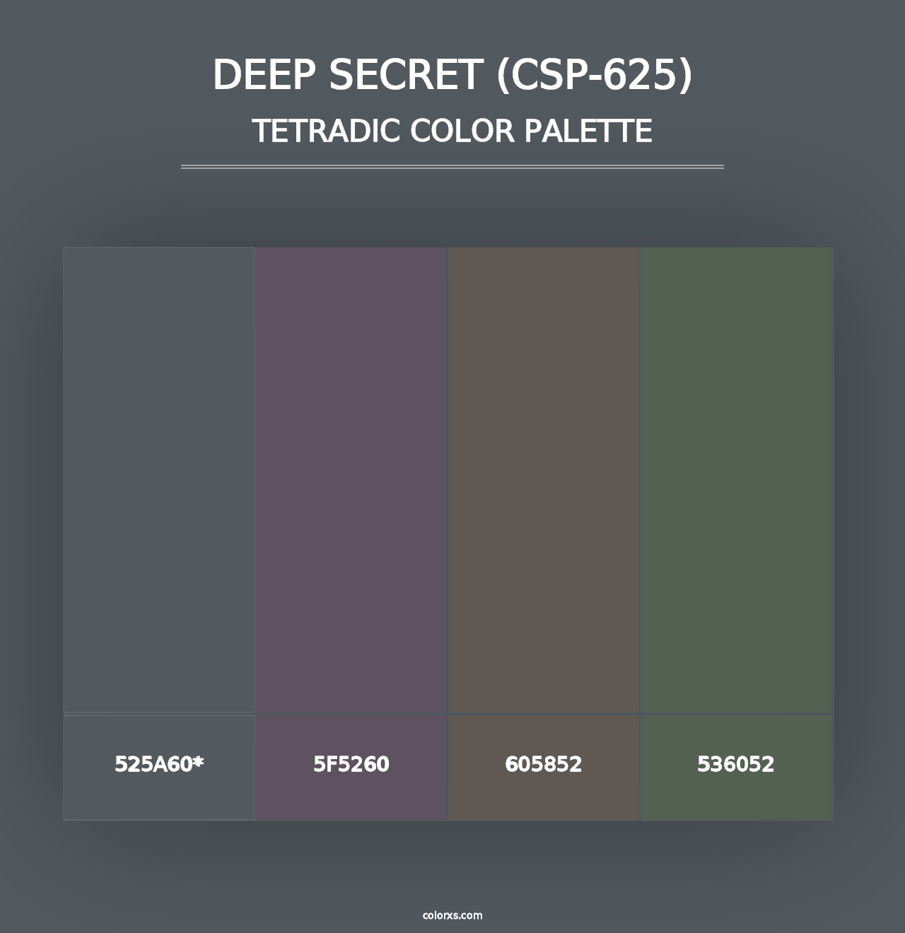 Deep Secret (CSP-625) - Tetradic Color Palette