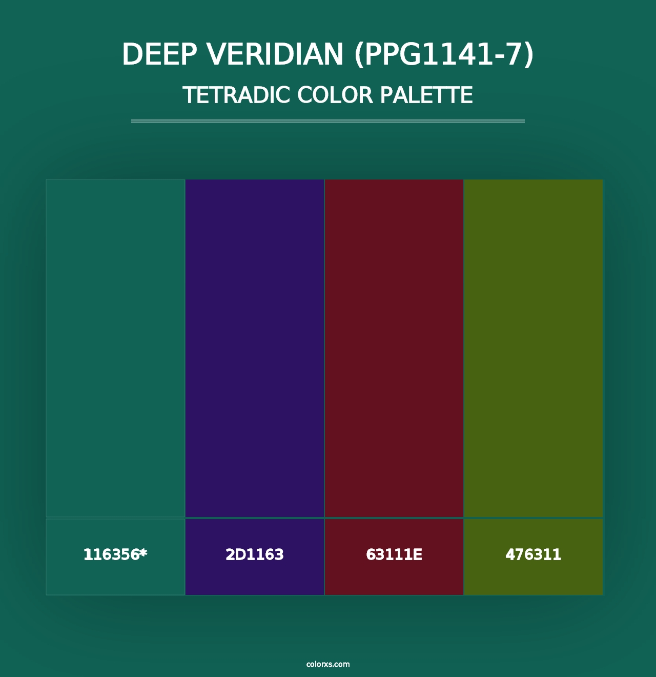 Deep Veridian (PPG1141-7) - Tetradic Color Palette