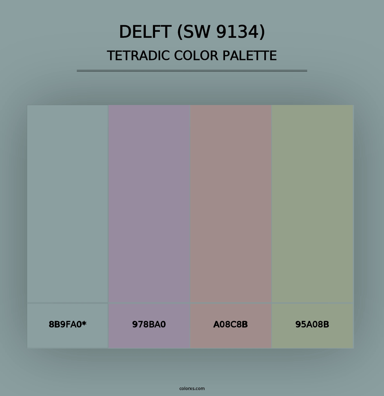 Delft (SW 9134) - Tetradic Color Palette