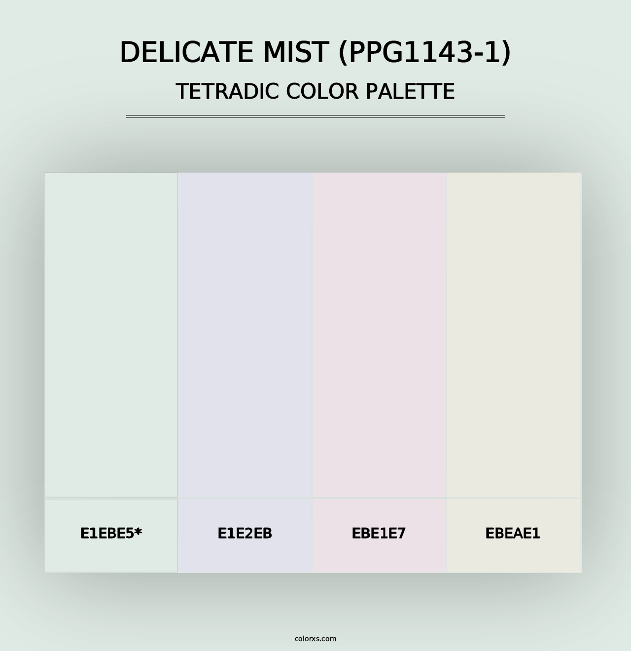 Delicate Mist (PPG1143-1) - Tetradic Color Palette