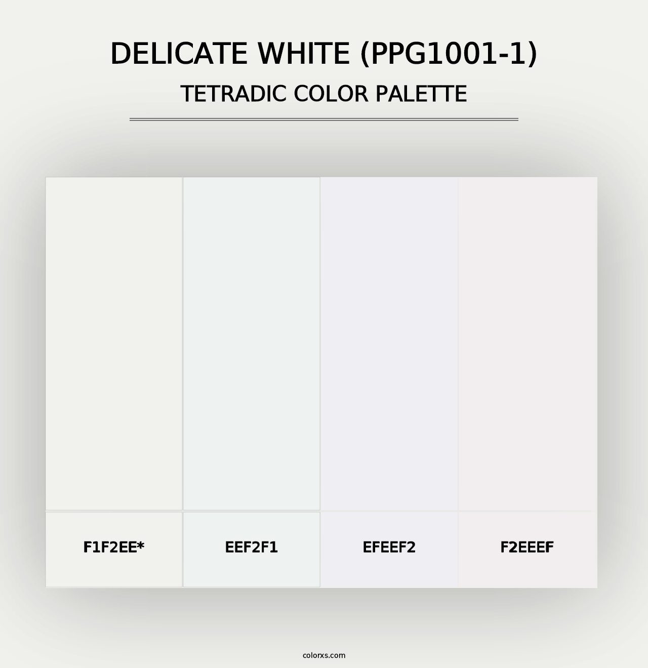 Delicate White (PPG1001-1) - Tetradic Color Palette