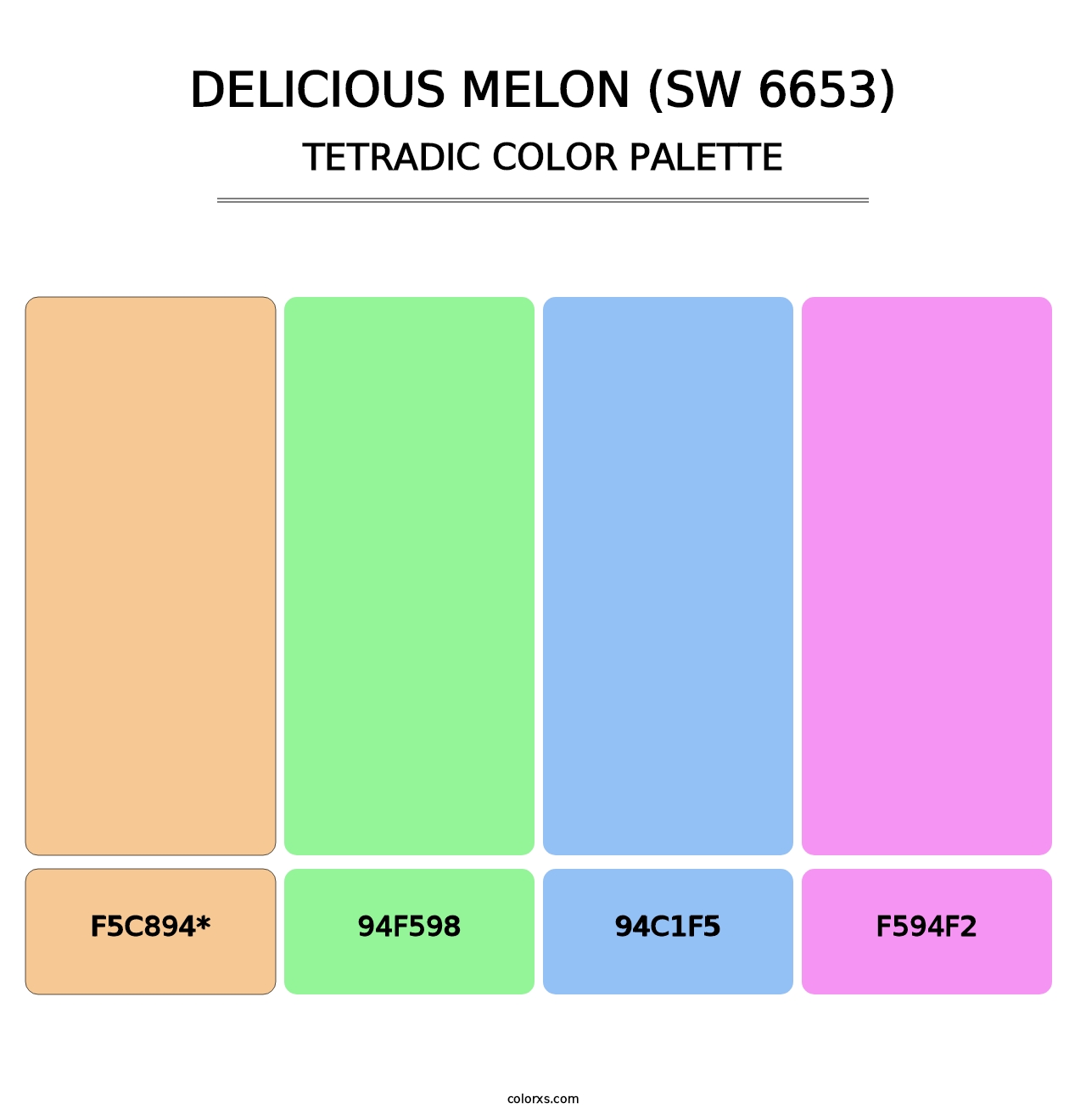 Delicious Melon (SW 6653) - Tetradic Color Palette