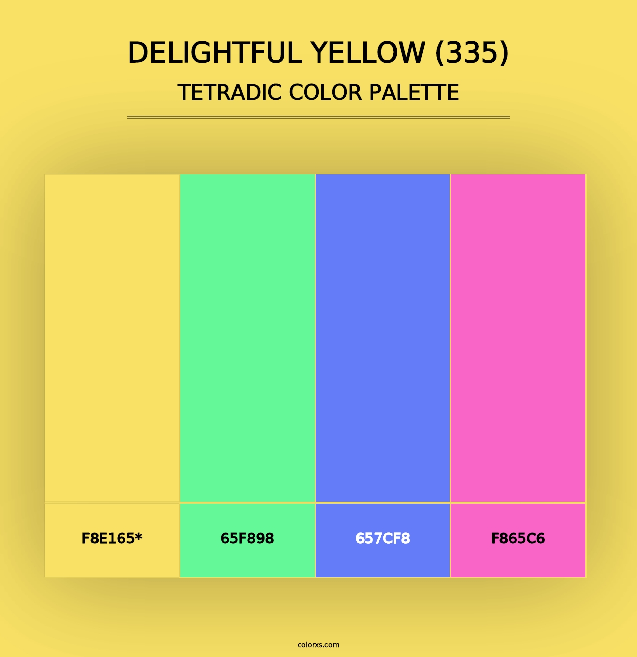 Delightful Yellow (335) - Tetradic Color Palette