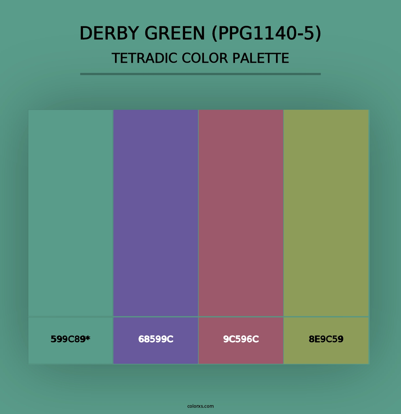 Derby Green (PPG1140-5) - Tetradic Color Palette