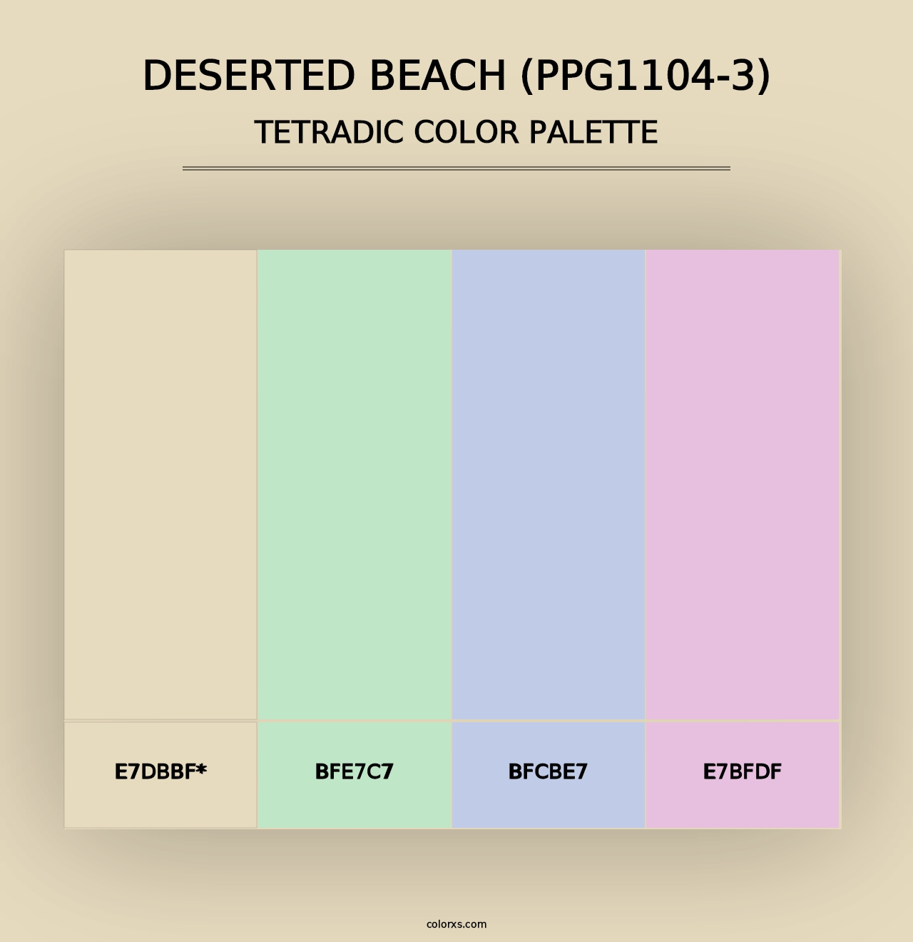 Deserted Beach (PPG1104-3) - Tetradic Color Palette