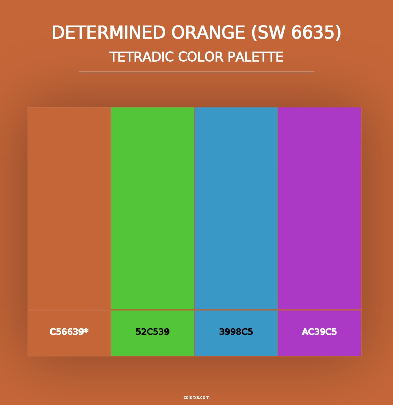 Determined Orange (SW 6635) - Tetradic Color Palette