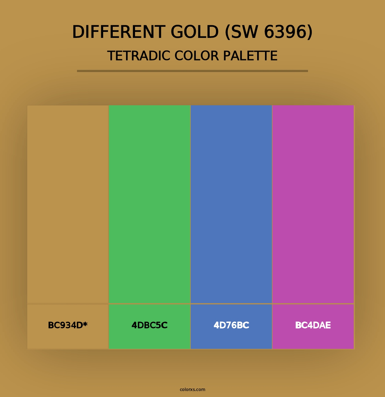 Different Gold (SW 6396) - Tetradic Color Palette