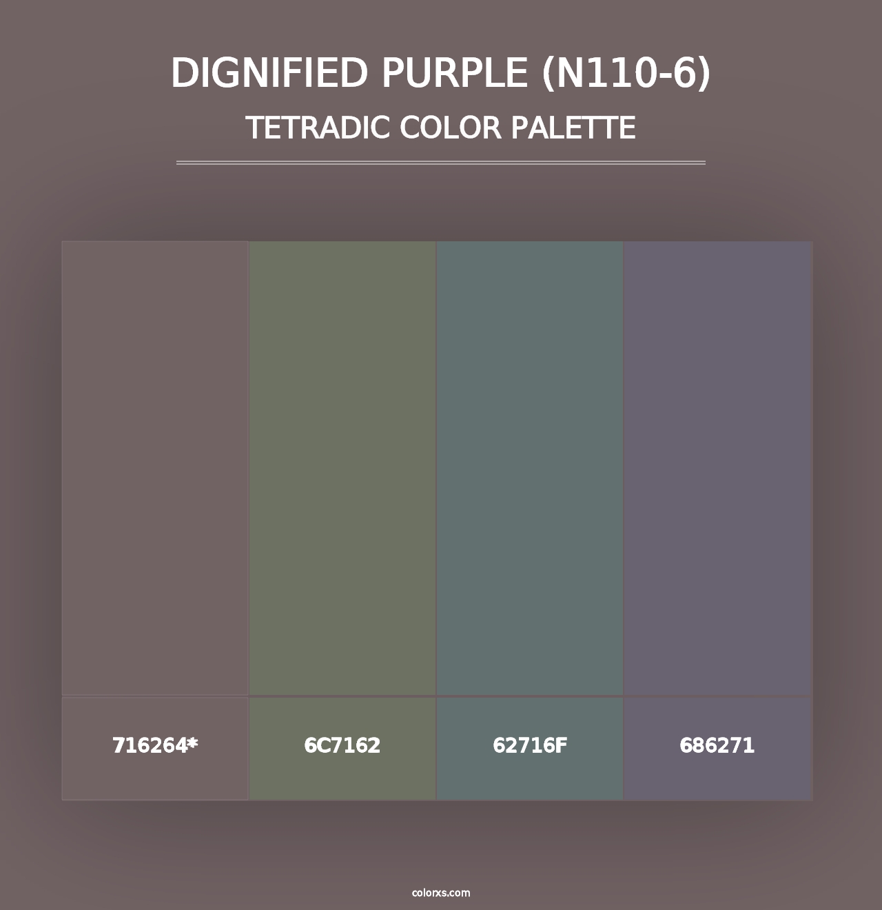 Dignified Purple (N110-6) - Tetradic Color Palette