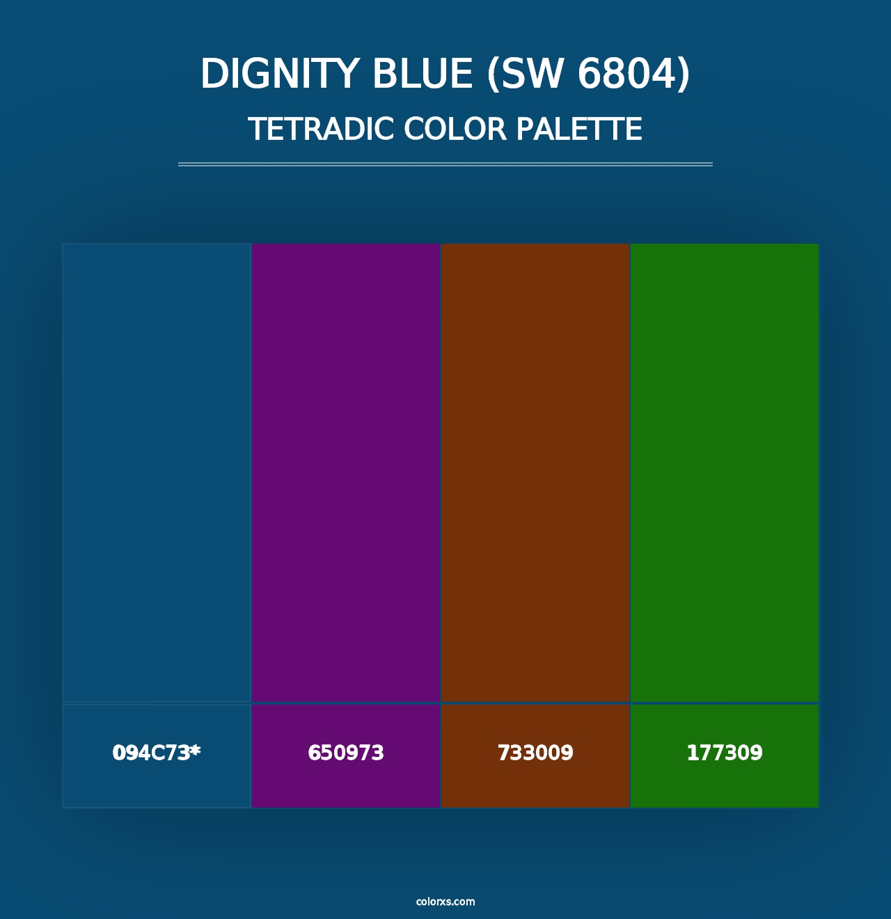 Dignity Blue (SW 6804) - Tetradic Color Palette