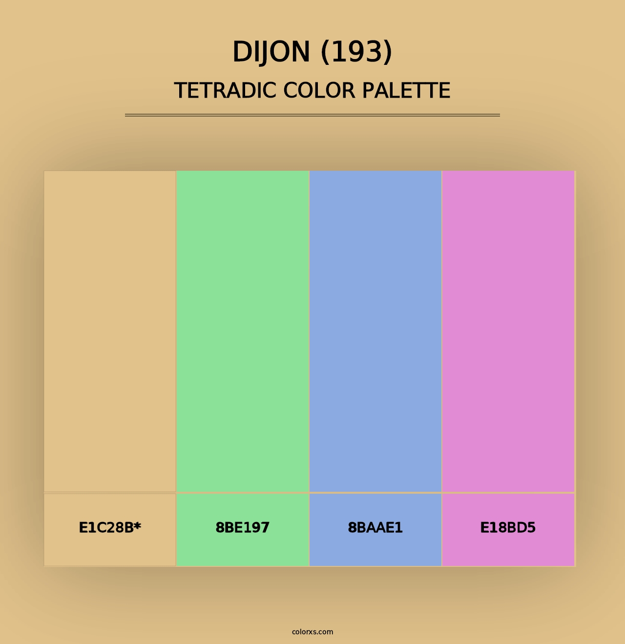 Dijon (193) - Tetradic Color Palette