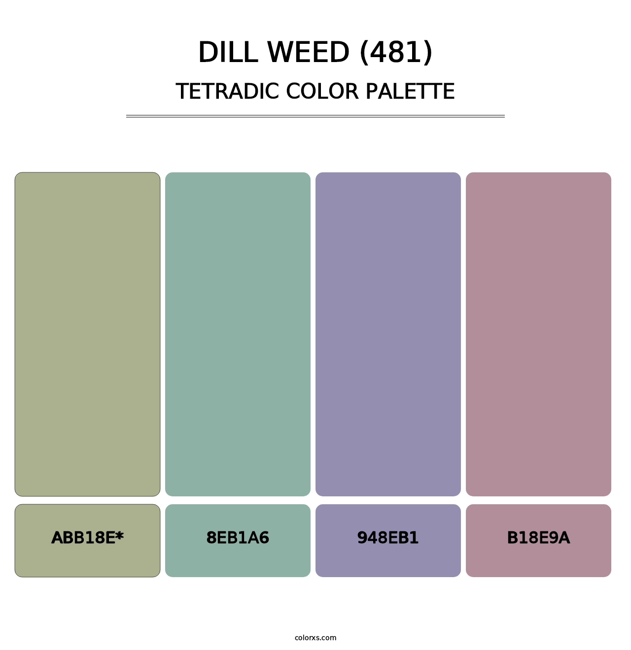 Dill Weed (481) - Tetradic Color Palette