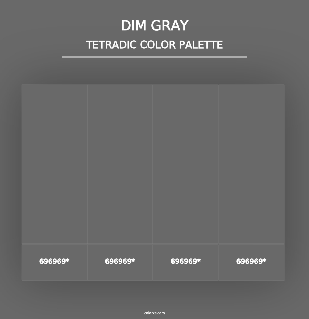 Dim Gray - Tetradic Color Palette