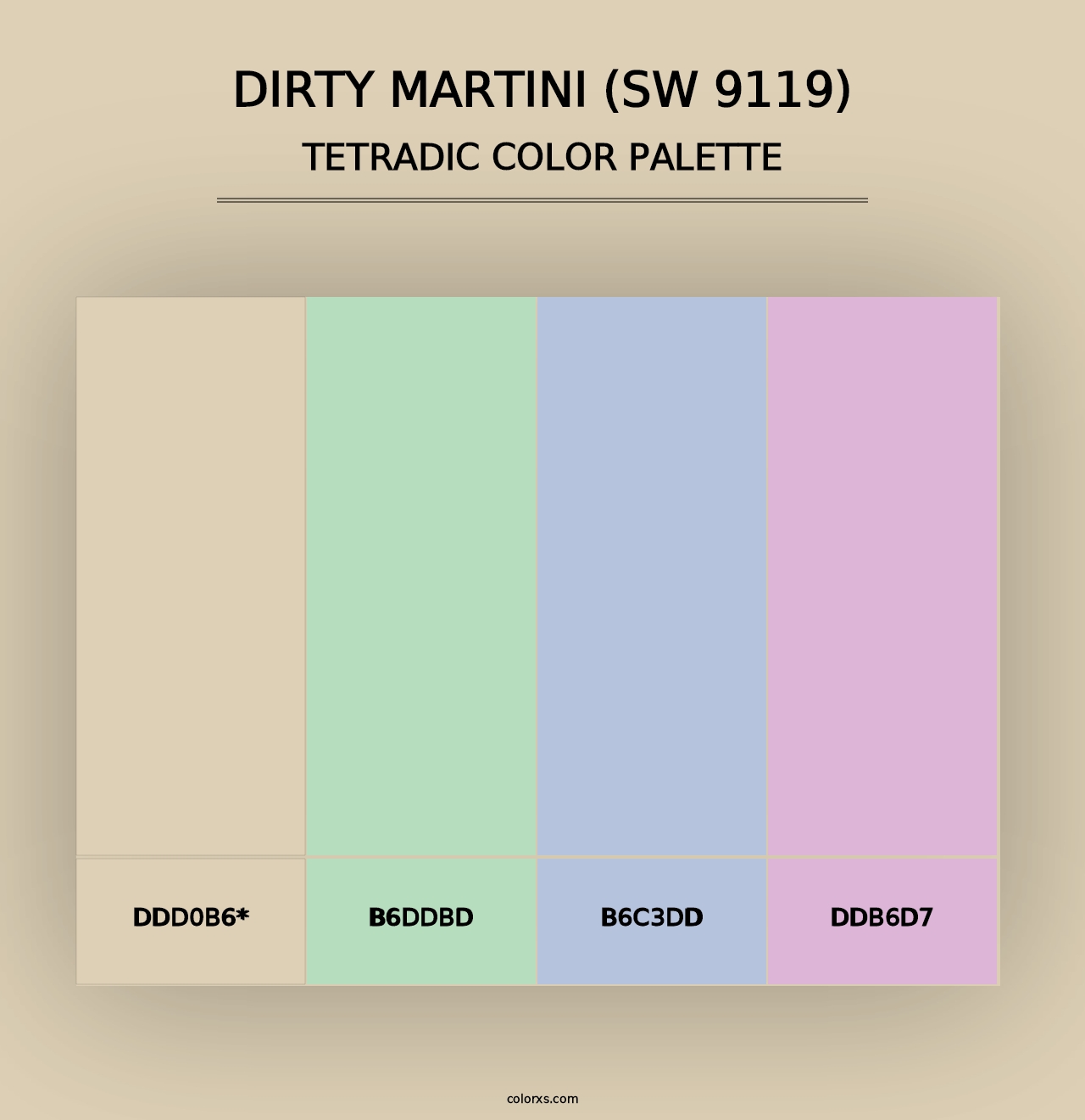 Dirty Martini (SW 9119) - Tetradic Color Palette