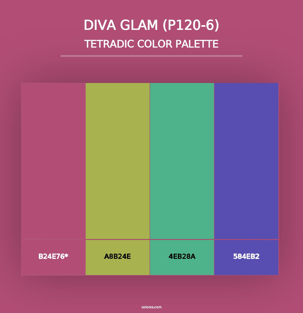 Diva Glam (P120-6) - Tetradic Color Palette