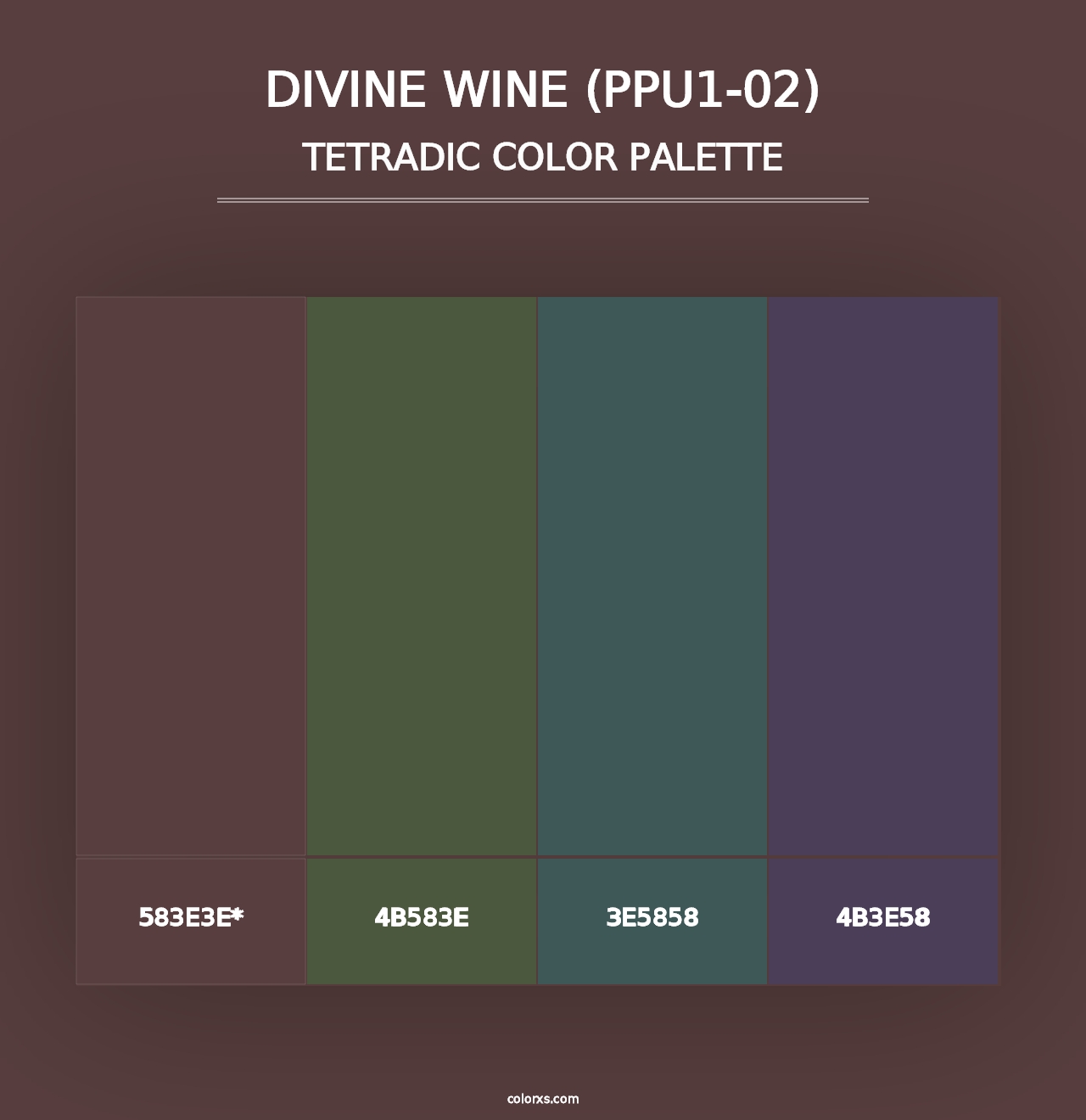 Divine Wine (PPU1-02) - Tetradic Color Palette