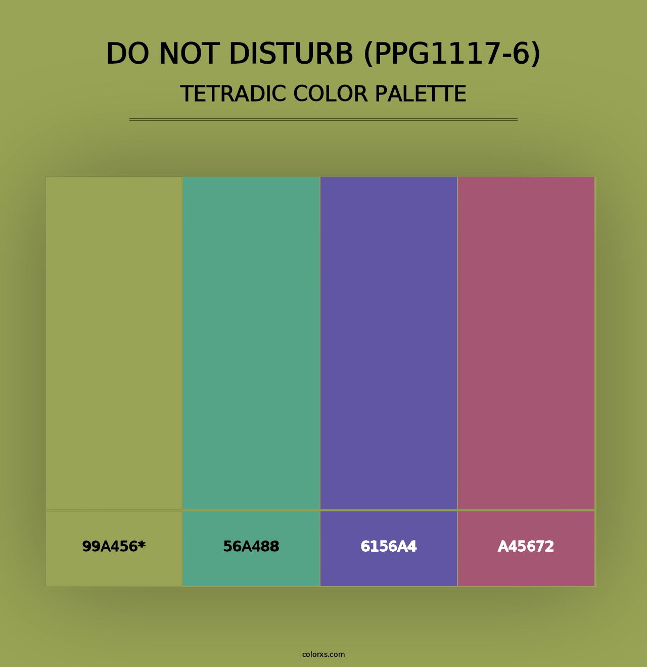 Do Not Disturb (PPG1117-6) - Tetradic Color Palette