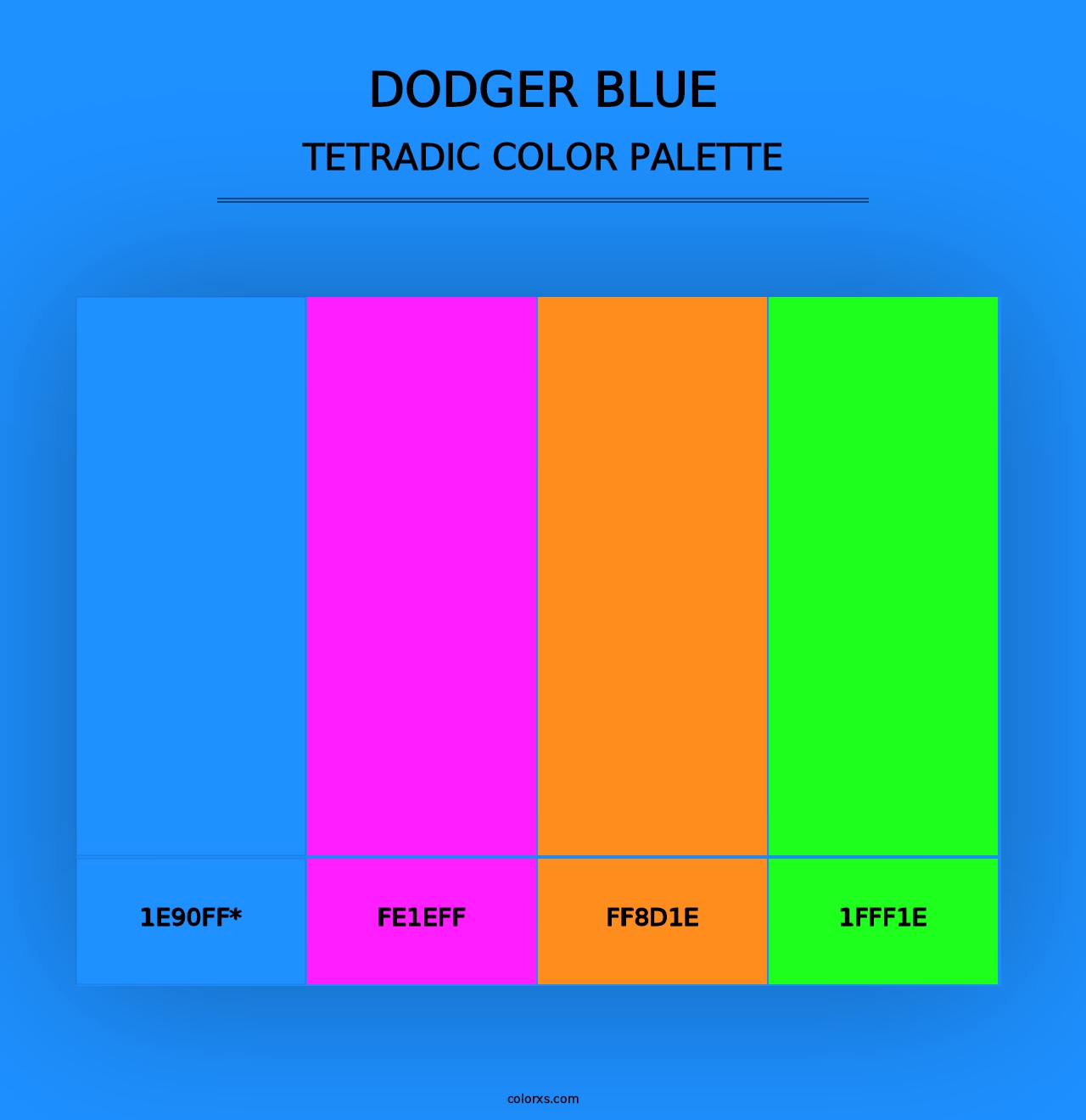 Dodger blue - Tetradic Color Palette